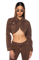 HOTEL CALIFORNIA CROPPED DENIM JACKET