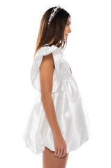 KEEP IT SIMPLE BABY DOLL RUFFLE SLEEVE MINI DRESS