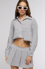 LEAVE IT BETTER BUTTON DOWN BLOUSE