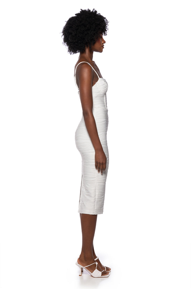 LIVING FOR YOU CORSET MIDI DRESS