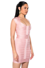 MILA CAP SLEEVE SOFT BANDAGE MINI DRESS
