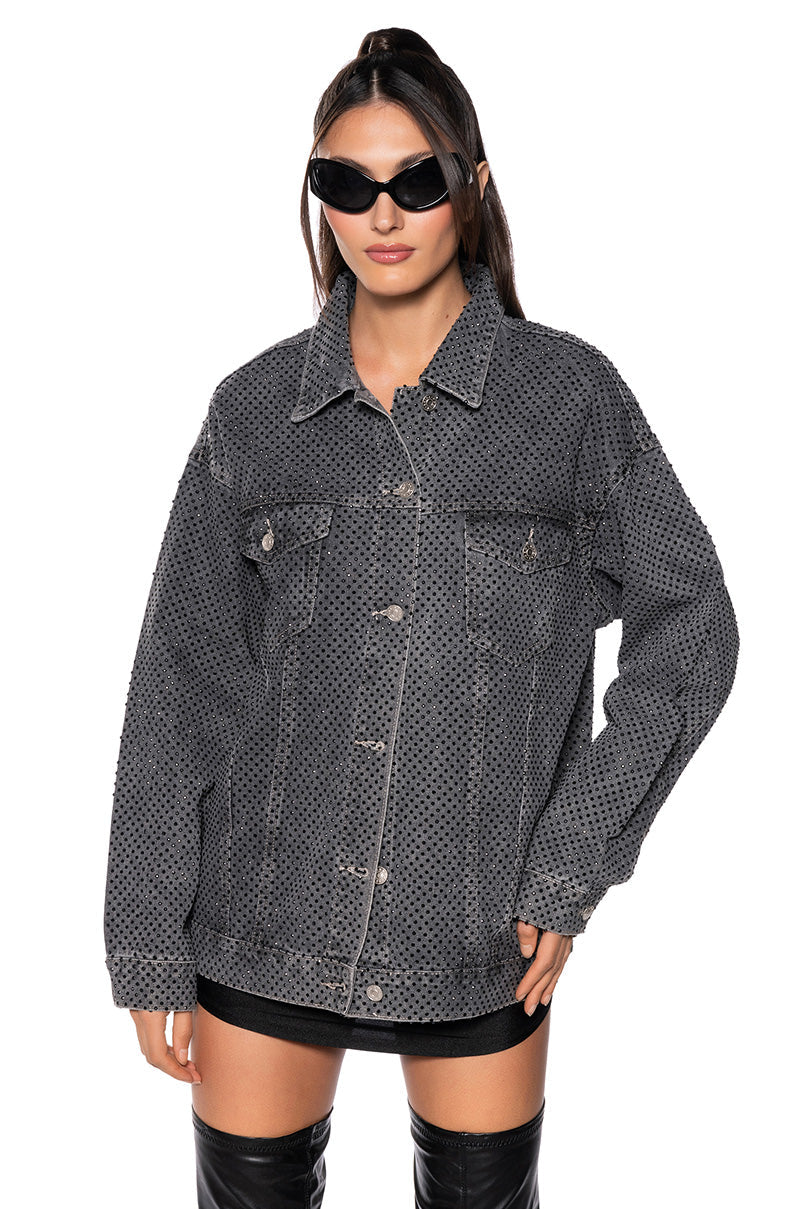 MOONLIGHT SERENADE RHINESTONE DENIM JACKET