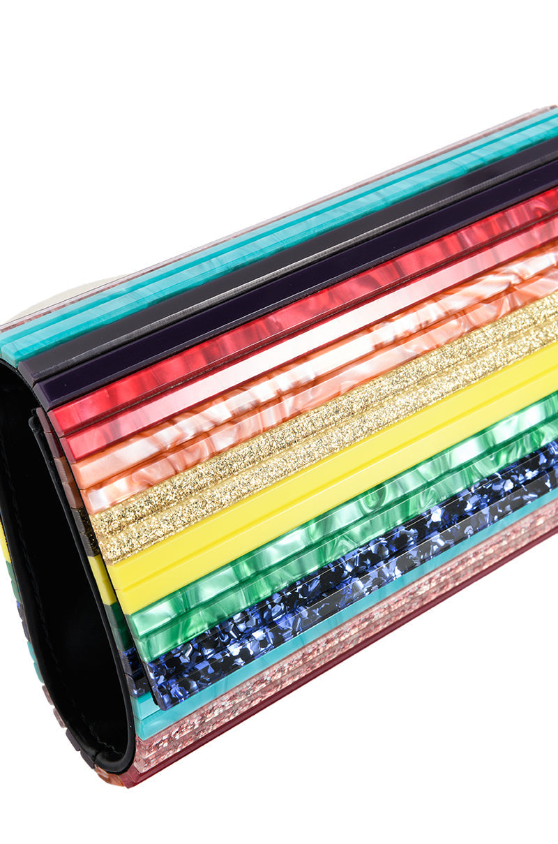 RAINBOW HARD CASE CLUTCH