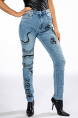 RIGHT CALL PAINTED HIGH RISE SKINNY JEANS