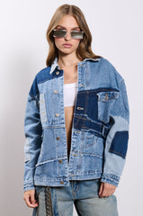 SCATTERED PATCHWORK OVERSIZED DENIM