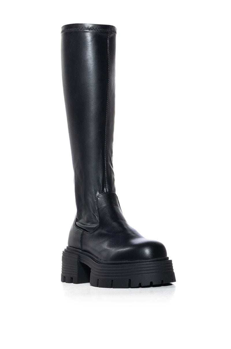 SLIM FIT AZALEA WANG LYNX BOOT WITH 4 WAY STRETCH IN BLACK