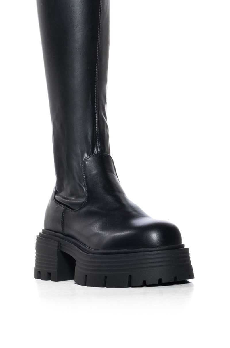 SLIM FIT AZALEA WANG LYNX BOOT WITH 4 WAY STRETCH IN BLACK