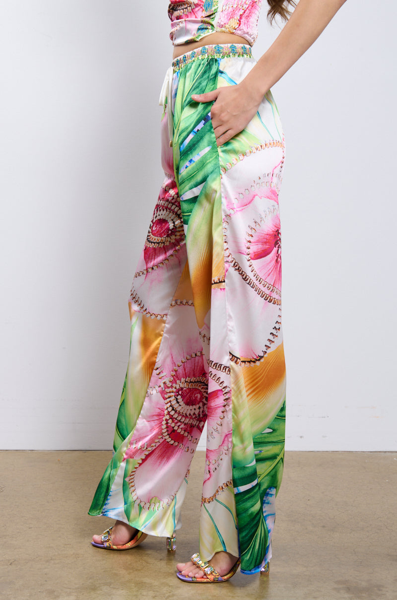 TAKE ME TO THE COAST SATIN PANT