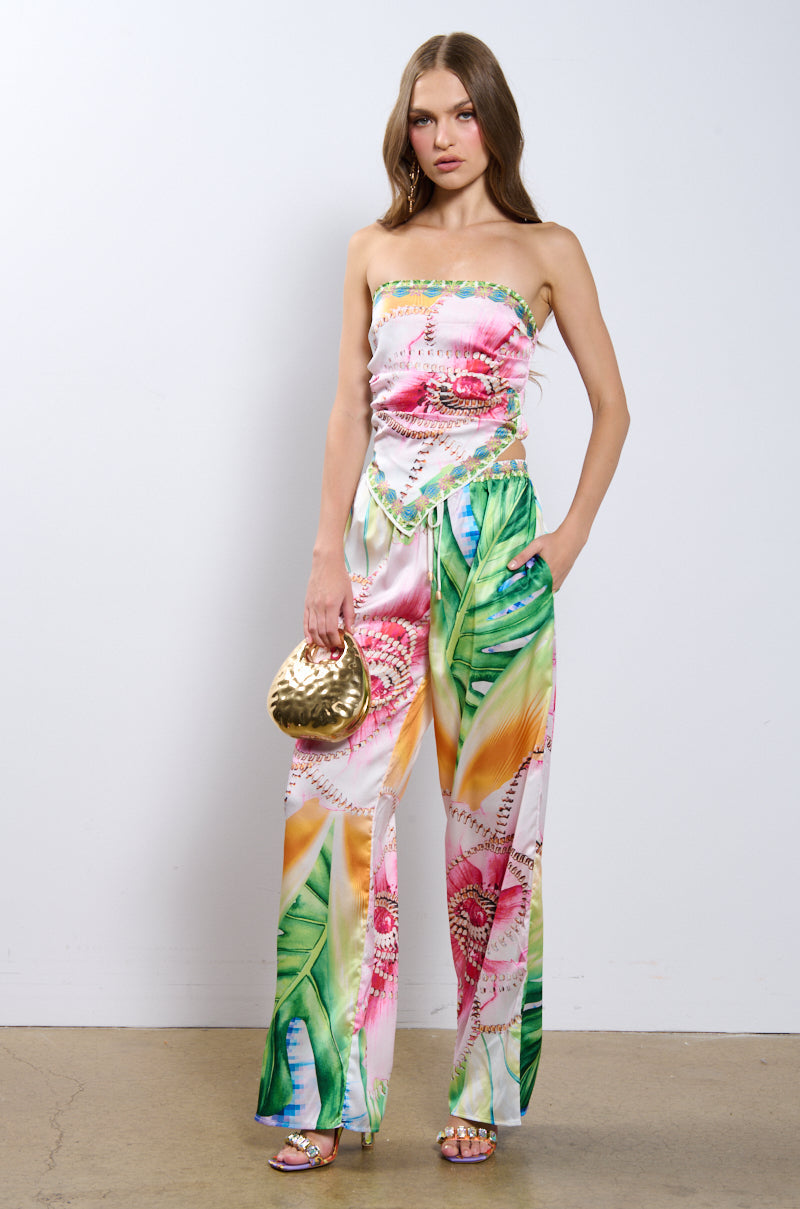 TAKE ME TO THE COAST SATIN PANT