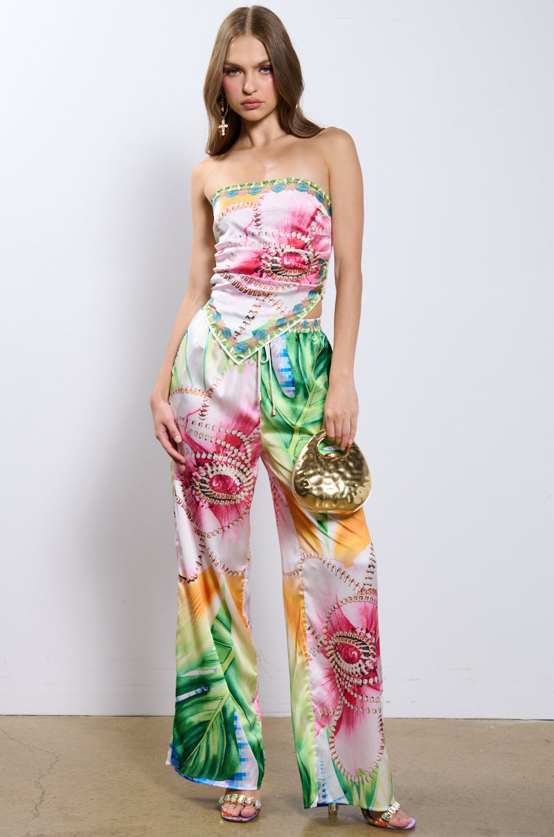 TAKE ME TO THE COAST SATIN PANT