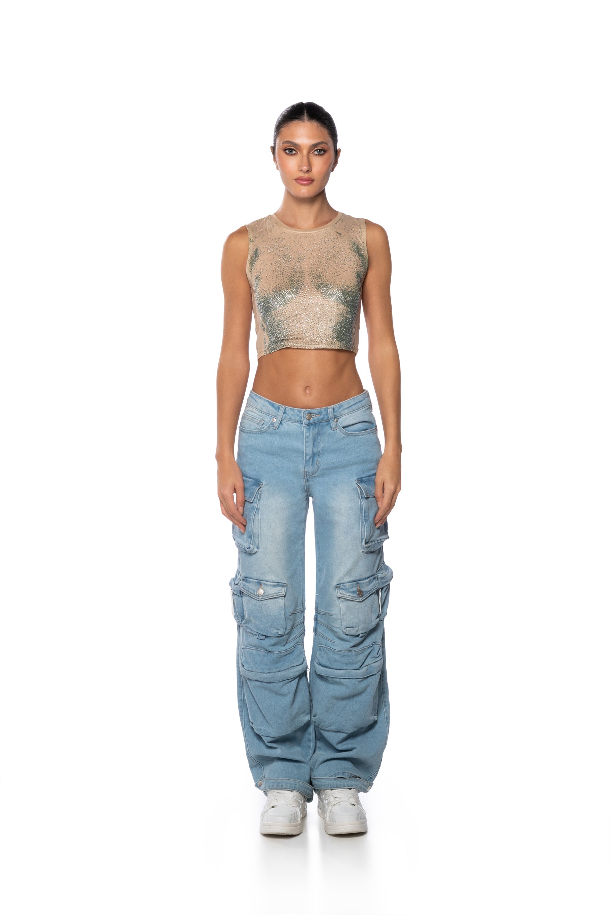 BROOKLYN CARGO POCKET WIDE LEG JEAN