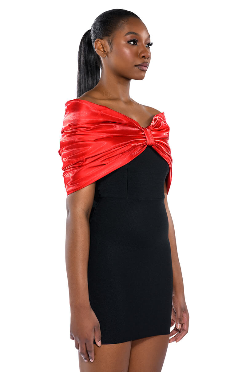 ZURI STATEMENT BOW BANDAGE MINI DRESS
